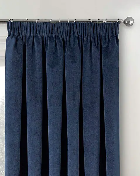 Image of Oxford Thermal Velvet Curtain Navy 117 x 183cm YK67426