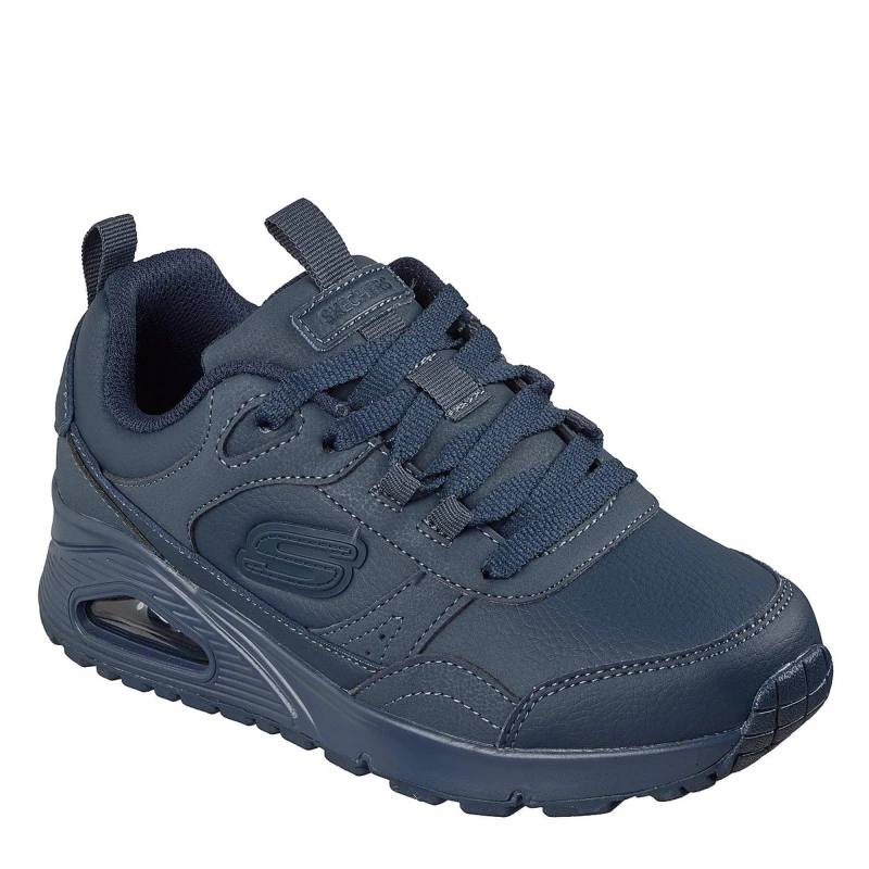 Image of Skechers Kids Monochromatic Lace Up Court Trainers Navy male C11 (28.5)