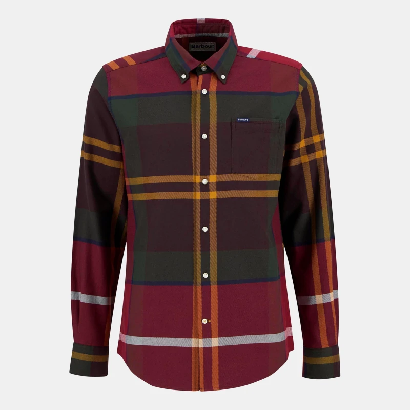 Image of Barbour Dunoon Long Sleeved Shirt Wntrb Trtn TN69 male L