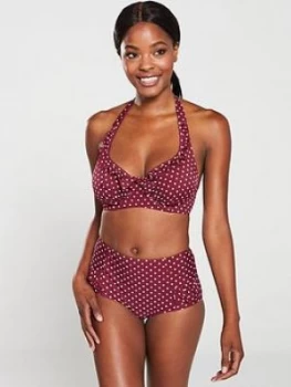 Image of Pour Moi Hotspots Control Bikini Brief - Sangria, Sangria, Size 8, Women