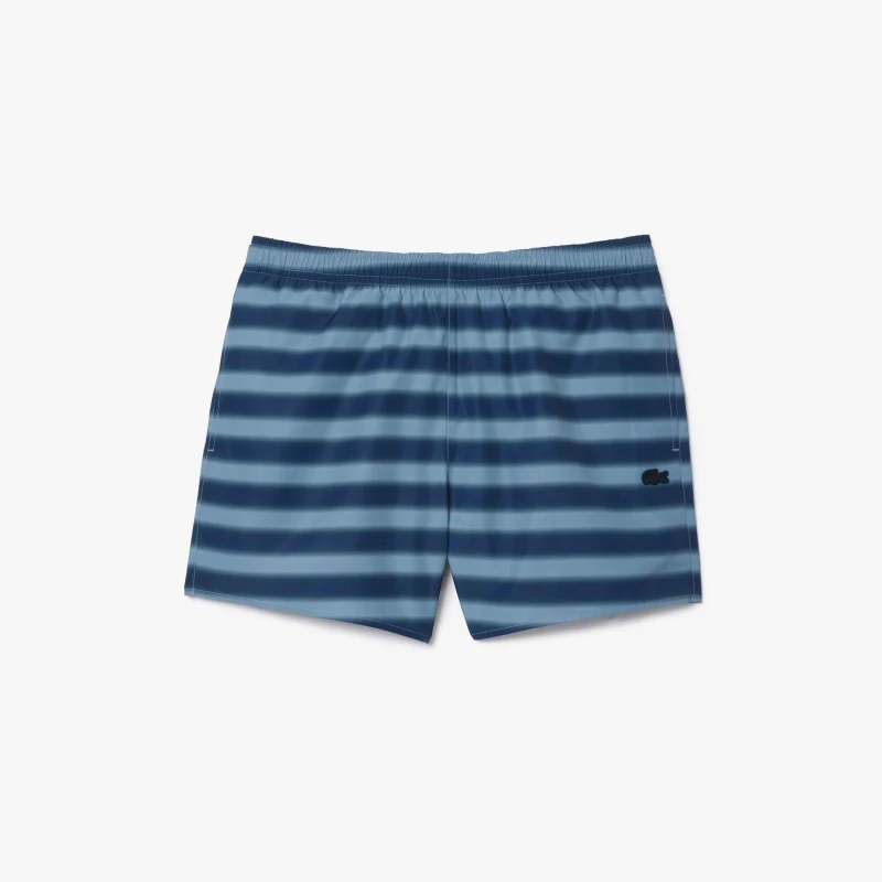 Image of Lacoste Striped Swim Trunks Blue male S