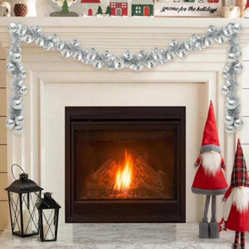Image of Vidaxl Christmas Ball Garland Silver 186cm Polystyrene
