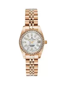 Image of Jacques Du Manoir Jacques Du Manoir Swiss-Made Ladies Inspiration Rose Gold Plated Bracelet Watch