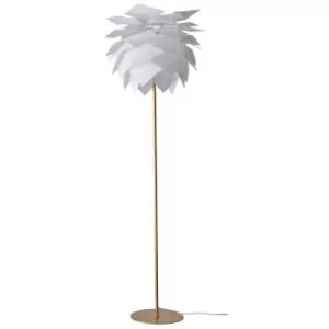 Image of Dyberg Larsen Pineapple Medium Hvid Gulvlampe Med Messing Base