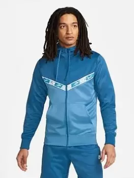 Image of Nike NSW Repeat Polyknit Zip Hoodie - Blue Size S, Men