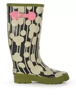 Image of Regatta X Orla Kiely Full Length Wellington Boot - Green , Green, Size 8, Women