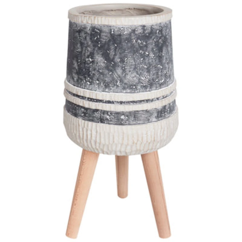 Image of Beliani Elevated Plant Pot Arisaema 27cm Grey