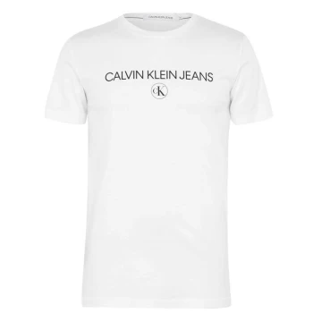 Image of Calvin Klein Jeans Archive Logo T Shirt - White YAF