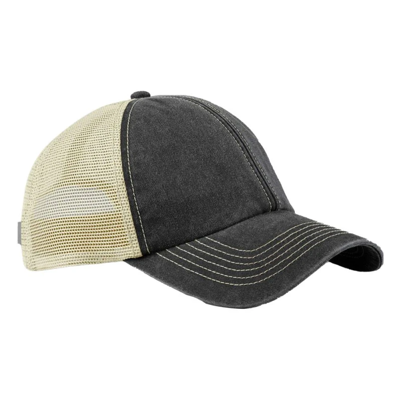 Image of Beechfield Mens Vintage 6 Panel Trucker Cap in Dark Grey Dark Grey Male One Size