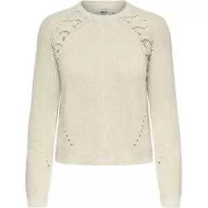 Image of Only Sleeve Lace Knit Jumper - White