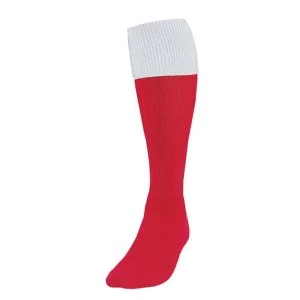 Image of Precision Red/White Turnover Football Socks UK Size Junior 12-2