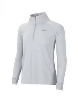 Image of Nike Running Long Sleeve Zip Pacer Top (Curve) - Grey