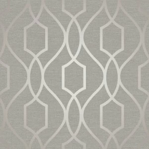 Image of Fine Decor Fine Decor Trellis Wallpaper - Taupe / Grey