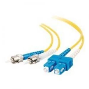 Image of C2G 30m SC-ST 9/125 OS1 Duplex Singlemode PVC Fibre Optic Cable (LSZH) - Yellow