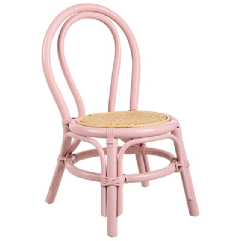 Image of Beliani Kids Chair Kalivia Rattan Pink