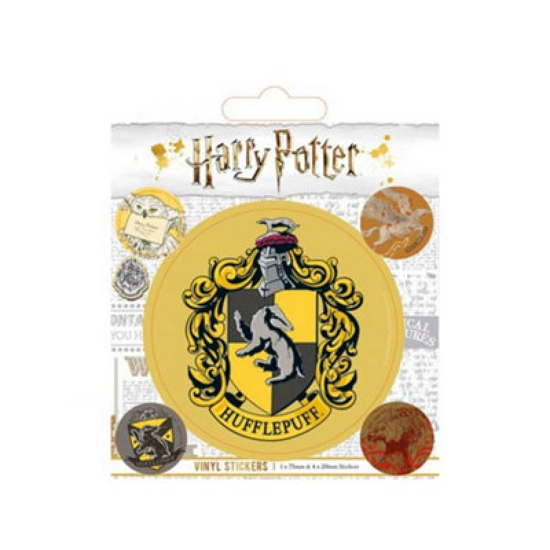 Image of Harry Potter Vinyl Hufflepuff Stickers (Pack of 5) Bright Yellow unisex