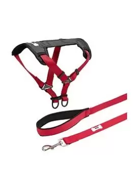 Image of Bunty Small Red Strap 'N' Stroll Pet Harness With Red Middlewood Lead - Large