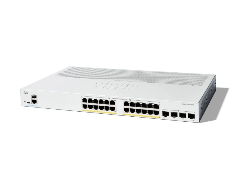 Image of Cisco Cisco Catalyst 1300-24P-4G Managed Switch, 24 Port GE, PoE, 4x1GE SFP, Limited Lifetime Protection (C1300-24P-4G) C1300-24P-4G