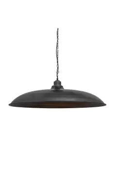 Image of Brooklyn Giant Bowl Pendant, 24 Inch, Pewter, Pewter Chain Holder