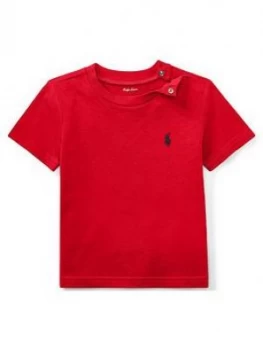 Image of Ralph Lauren Baby Boys Classic Short Sleeve T-Shirt - Red, Size 18 Months