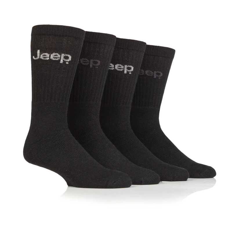 Image of Jeep Mens Plain Boot Socks Black male Mens 6-11