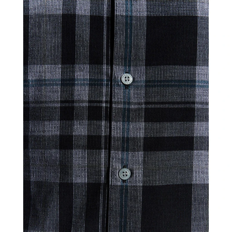 Image of Lyle and Scott Mens Long Sleeve Corduroy Shirt Jet Black/White male S