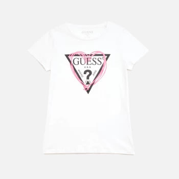 Image of Guess Girls Short Sleeved T-Shirt - True White - 14 Years