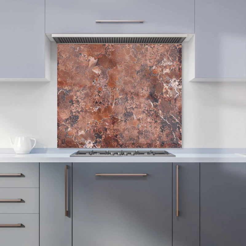 Image of Warren Reed - Designer Terracotta Quartz Effect Kitchen Splashback in Brown Size: 900mm x 750mm Brown Unisex 900mm x 750mm