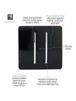 Image of Trendiswitch 2 Gang 2 Way 10 Amp Switch Std Black