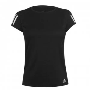 Image of adidas Womens Tennis Club 3-Stripes T-Shirt - Black/Silver