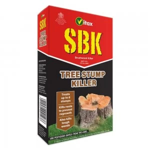 Image of Vitax SBK Tree Stump Killer 250ml Triclopyr in water, contained in plastic bottle.