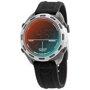 Image of Diesel Mens Crusher Digital Silicone Watch - Black