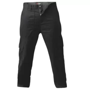 Image of Duke London Mens Cotton Cargo Trousers (40S) (Black)