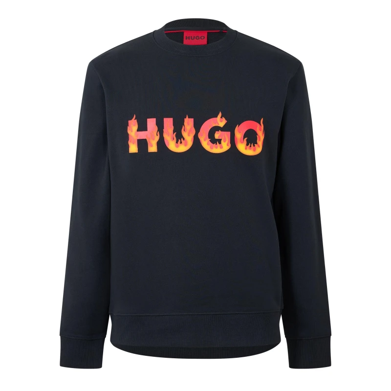 Image of Hugo Cotton-Terry Sweatshirt Black male XS