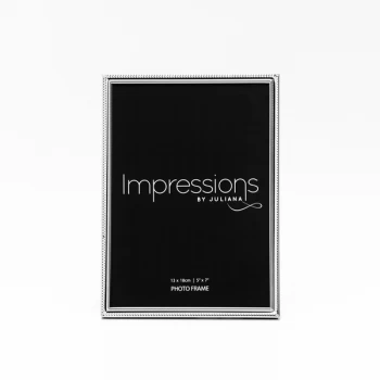 Image of 5" x 7" - Silver Plated Photo Frame with Beaded Edge