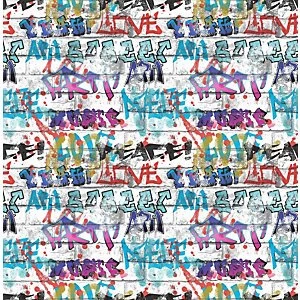 Image of Fresco Graffiti Multicoloured Wallpaper