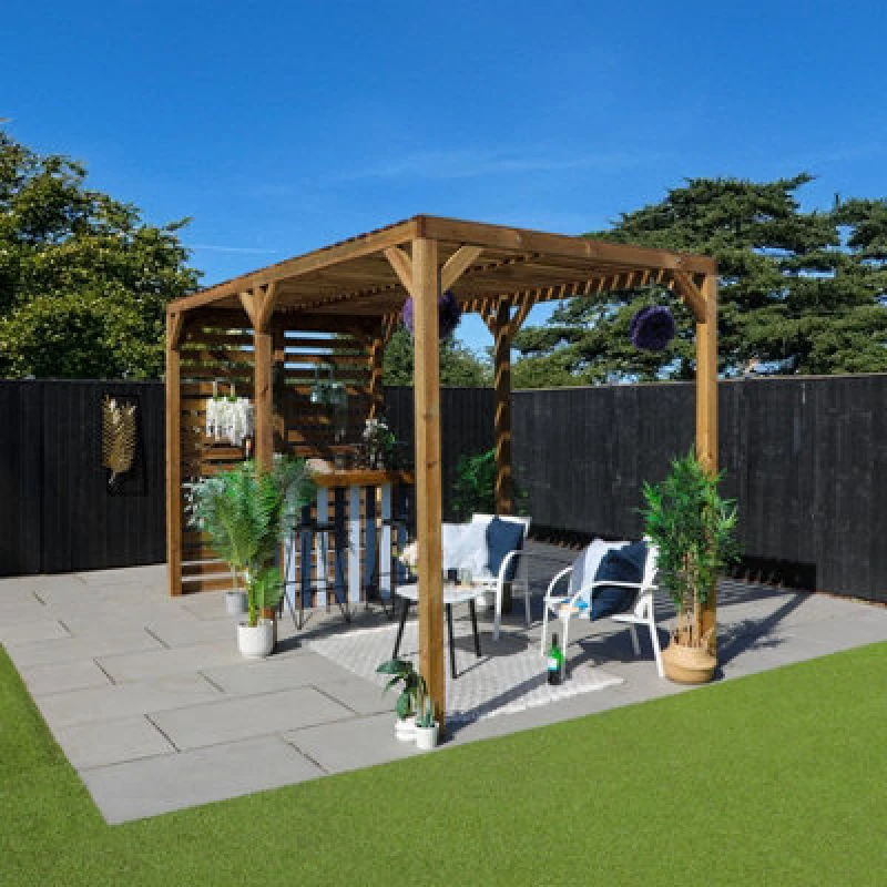 Image of Mercia 4m x 2m Modern Pergola, Brown ESDXL21PT063SK