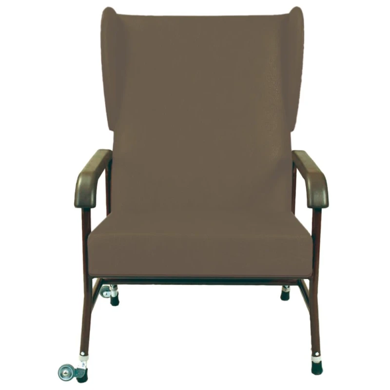 Image of Loops High Back Bariatric Chair - Height Adjusable - Transfer Wheels - Brown Vinyl Brown
