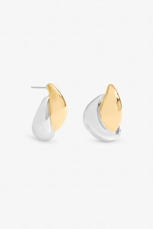 Image of Jon Richard Womens Two Tone Statement Earrings Multicolor Female One Size