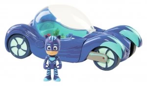 Image of PJ Masks Deluxe Vehicle Cat Boy 7.5cm Figure