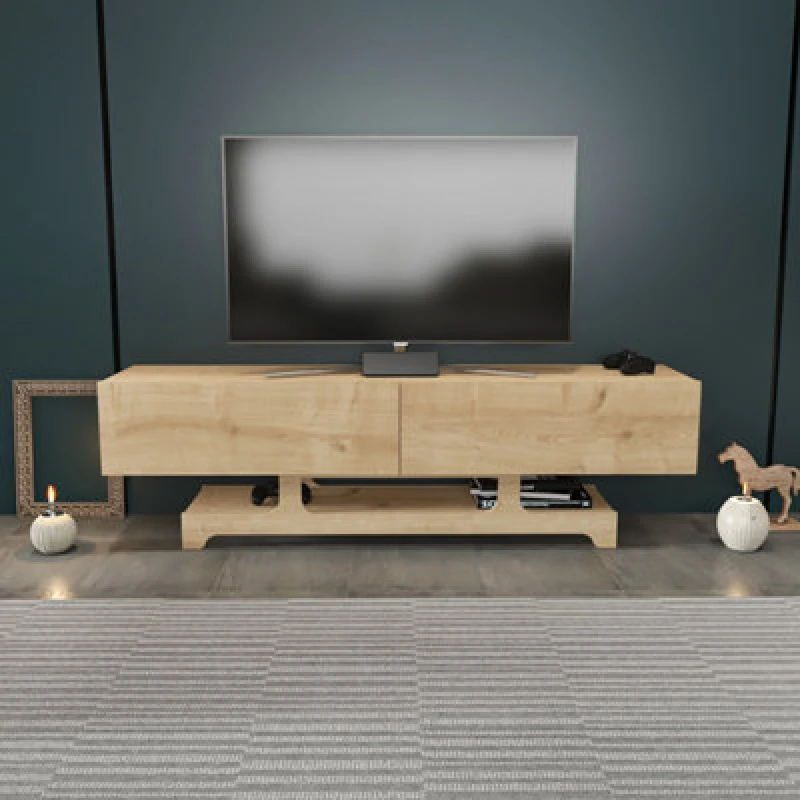 Image of Decorotika Tera TV Stand TV Unit For Tvs Up To 72" Sapphire Oak