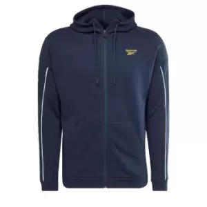 Image of Reebok Workout Ready Piping Zip-Up Sweatshirt Mens - Blue