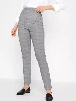 Image of Long Tall Sally Tall Check Slim Leg Trouser - Black, Size 14, Length 36, Women