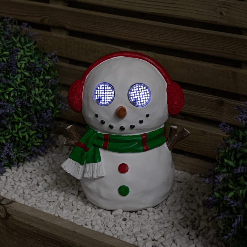 Image of 25cm Battery Operated Outdoor Blinkin' Frosty Snowman Christmas with White LEDs & Timer Function
