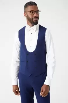 Image of Slim Fit Navy Tuxedo Suit Waistcoat