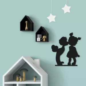 Image of Children Black Decorative Metal Wall Accessory