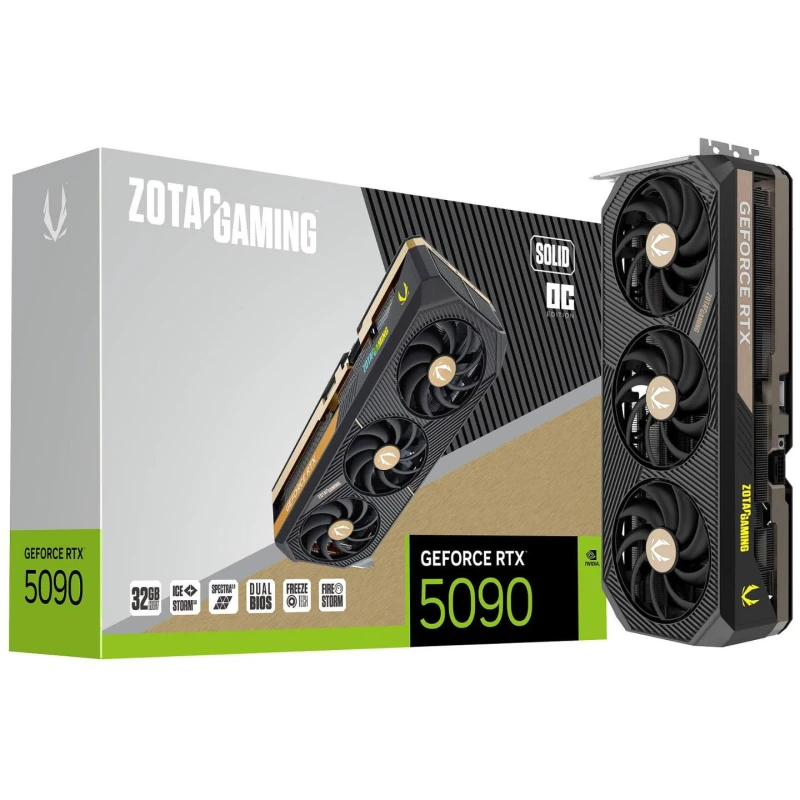 Image of ZOTAC GAMING GeForce RTX 5090 SOLID OC 32GB GDDR7 Graphics Card - ZT-B50900J-10P