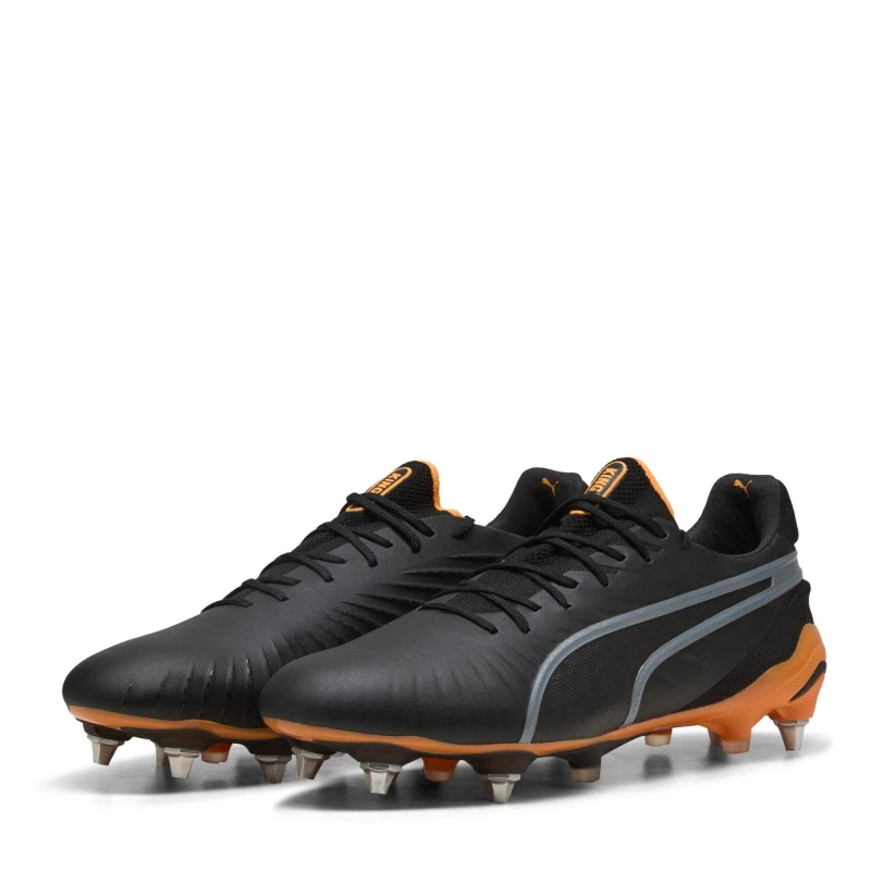 Image of Puma Mens King .1 Soft Ground Football Boots Black/Orange male 6 (39)