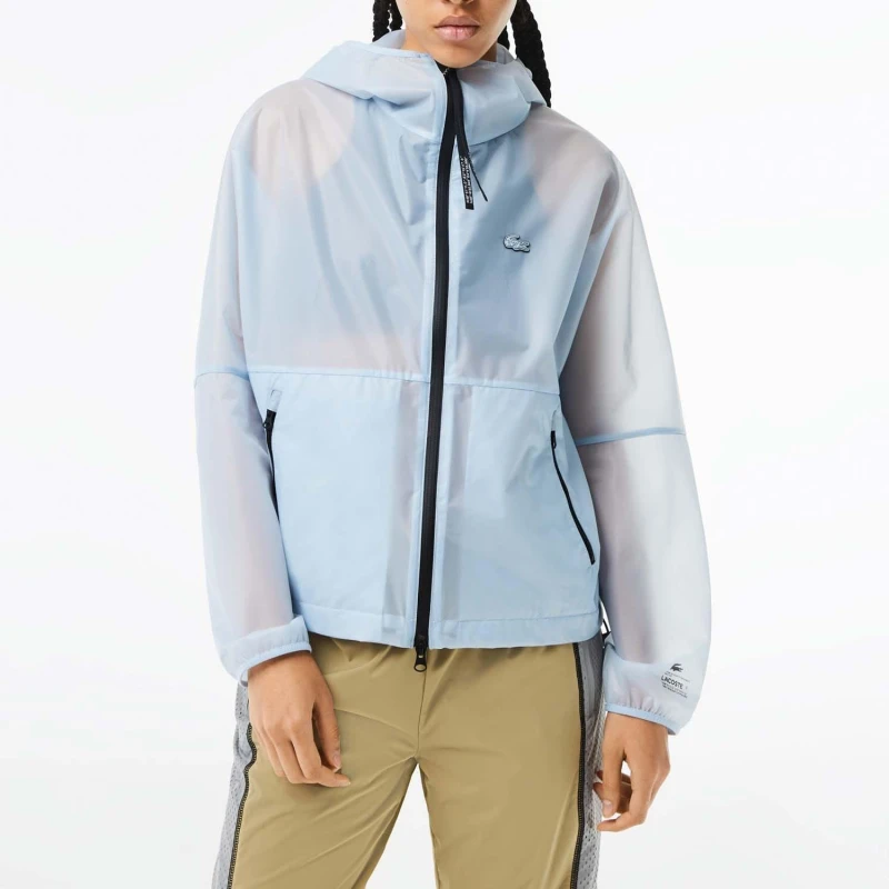 Image of Lacoste Transparent Windbreaker Jacket - Blue Blue 8