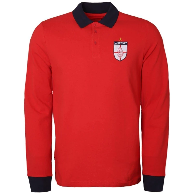 Image of Luke 1977 Bobbys Dream Long Sleeve Polo Shirt - Red Red S